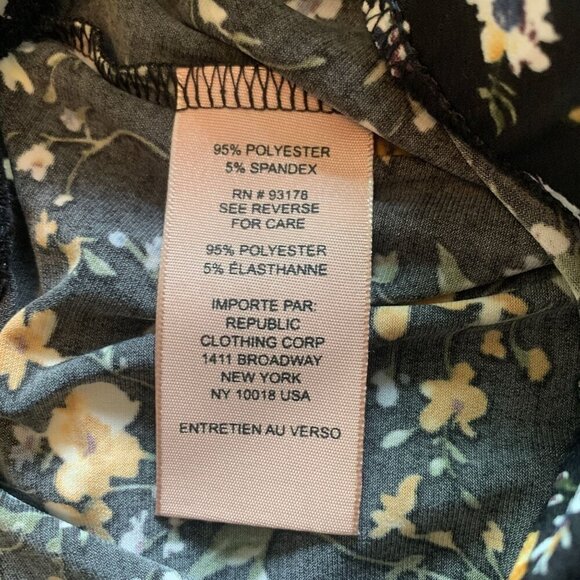 Philosophy Republic Clothing wide Leg Pants Black & Yellow Floral Size Large - Picture 4 of 4